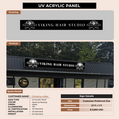 UV Acrylic Panel For Christina miller