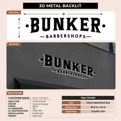 3d metal backlit for Guido Galvagno