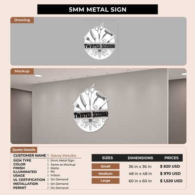5MM Metal Sign For Stacey Matulka