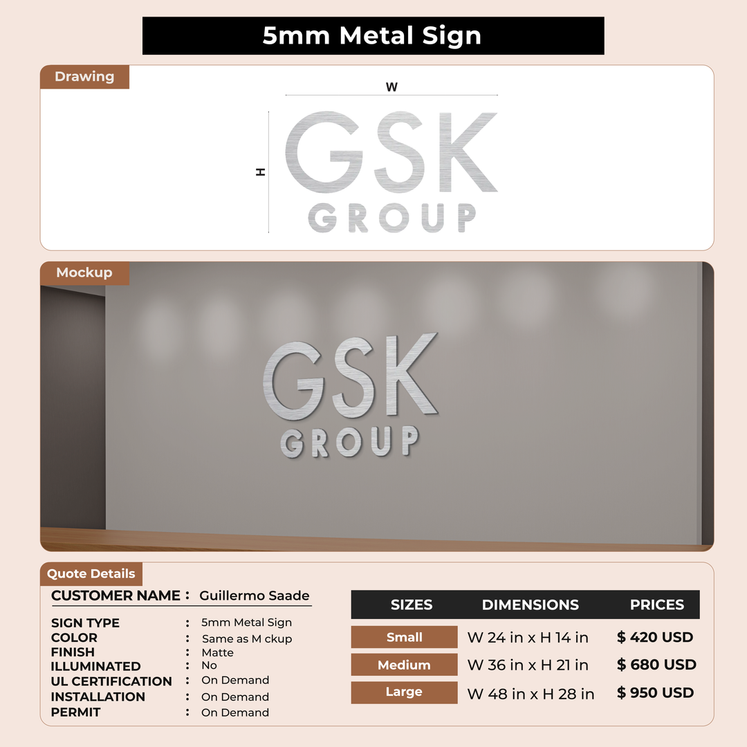 Custom Sings for Guillermo Saade