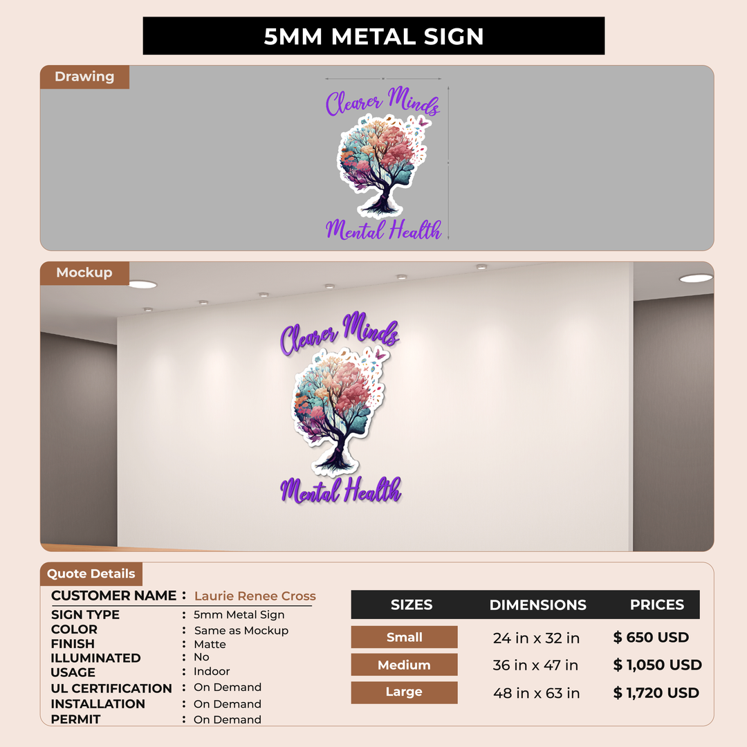 5mm Metal Sign For Laurie Renee Cross