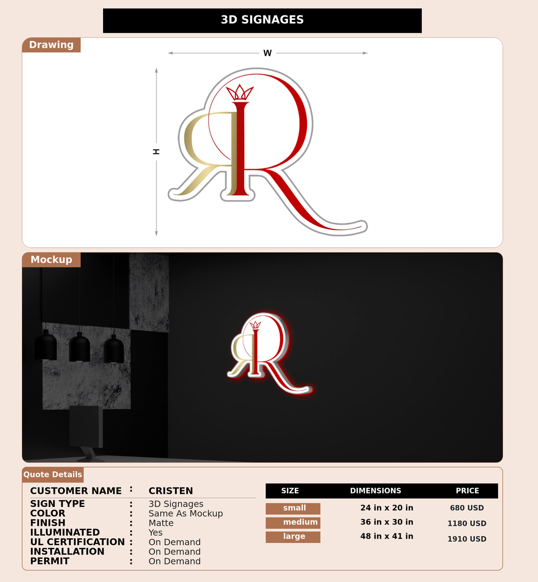 CUSTOM MOCKUP SIGN FOR Cristen