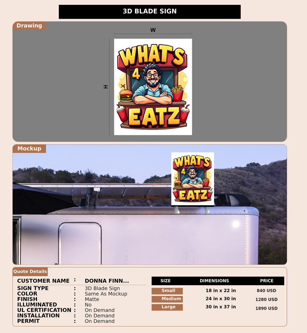 CUSTOM MOCKUP SIGN FOR Donna Finney