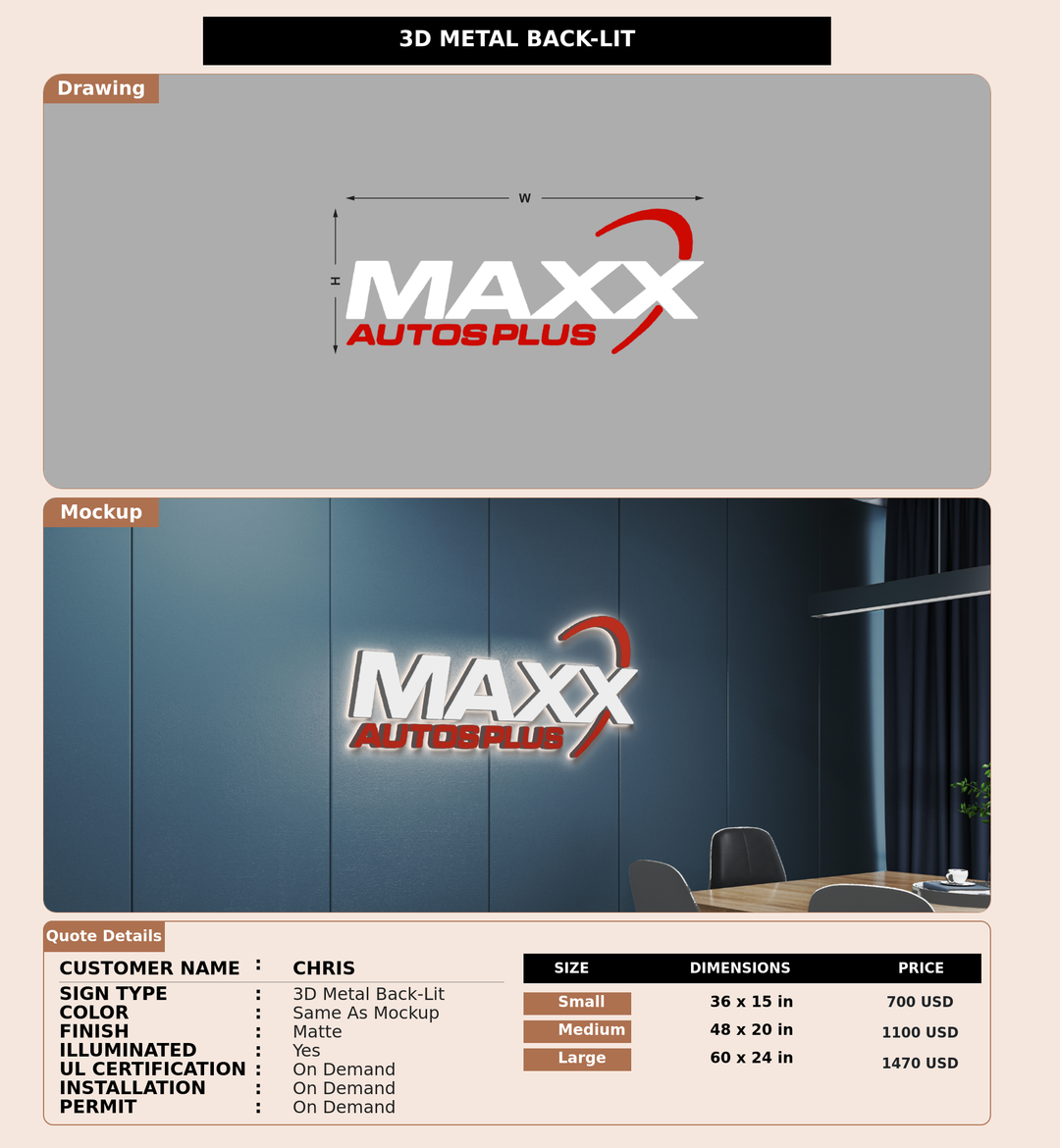 CUSTOM MOCKUP SIGN FOR Chris