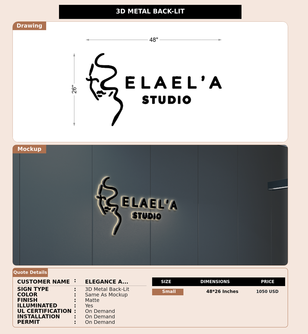 CUSTOM MOCKUP SIGN FOR Elegance Adams