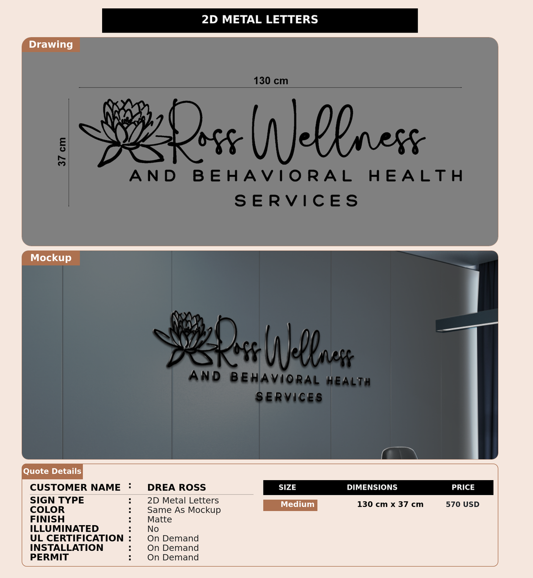 CUSTOM MOCKUP SIGN FOR Drea Ross