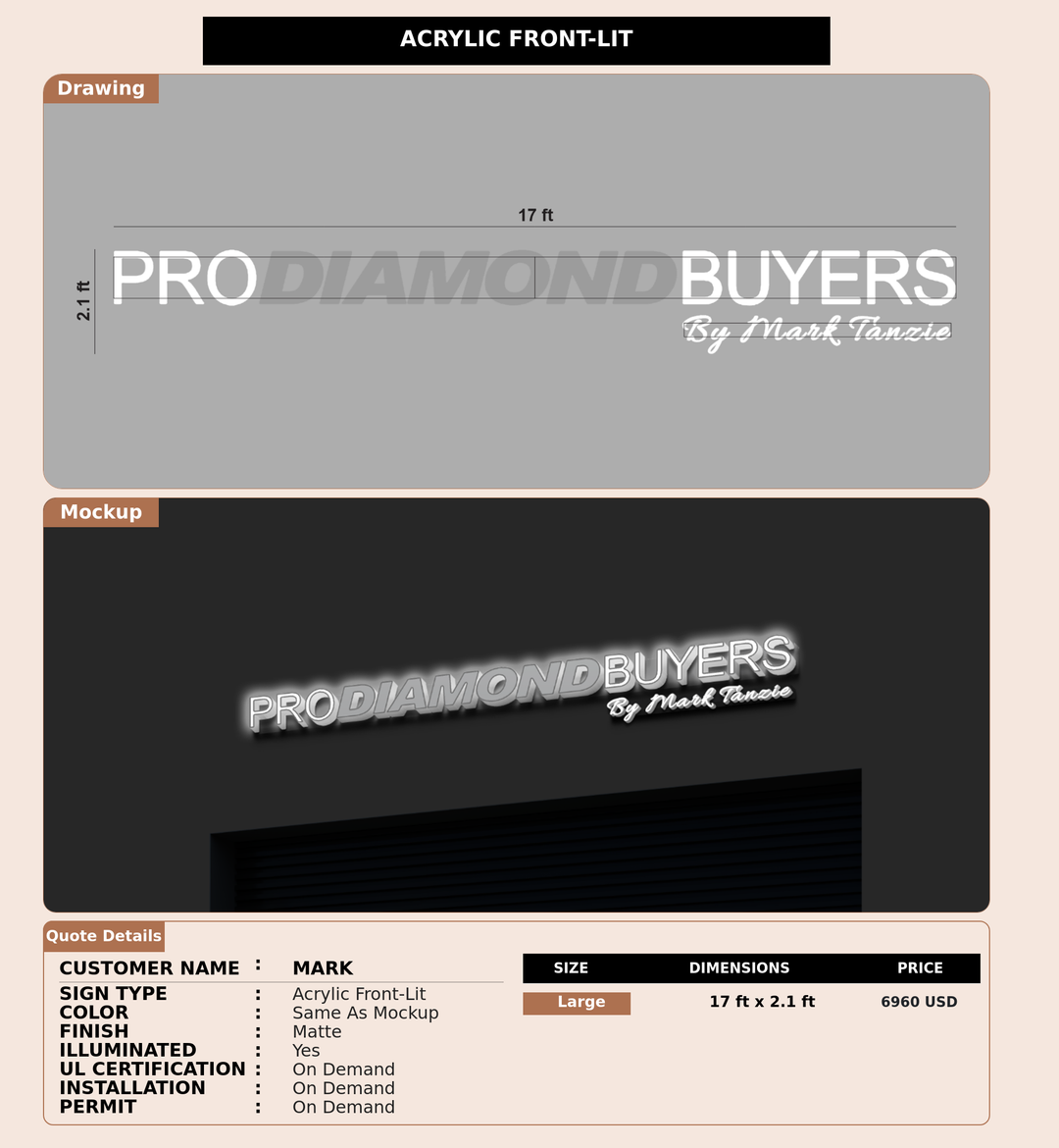 CUSTOM MOCKUP SIGN FOR Mark