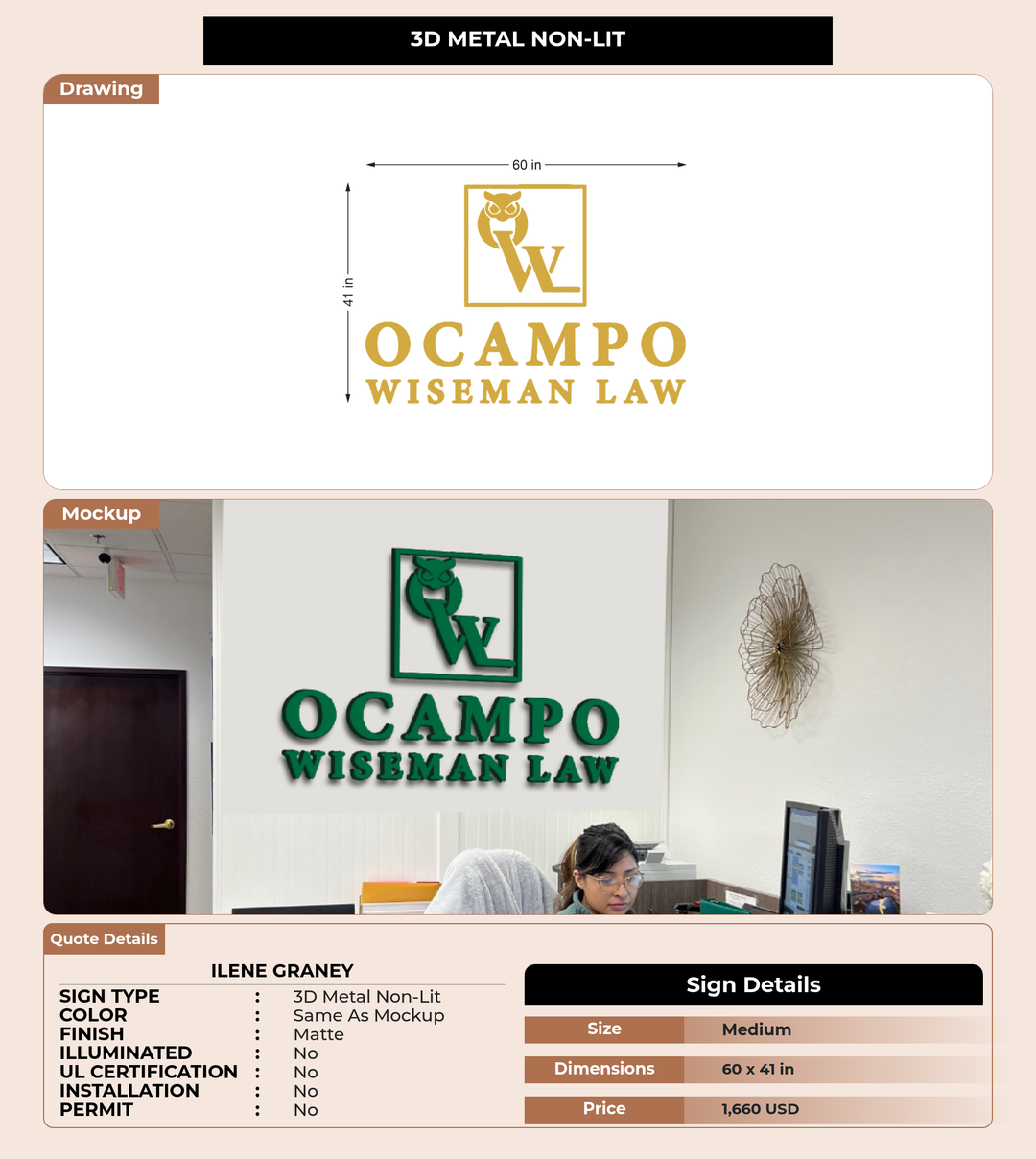 CUSTOM MOCKUP SIGN FOR Ilene Graney