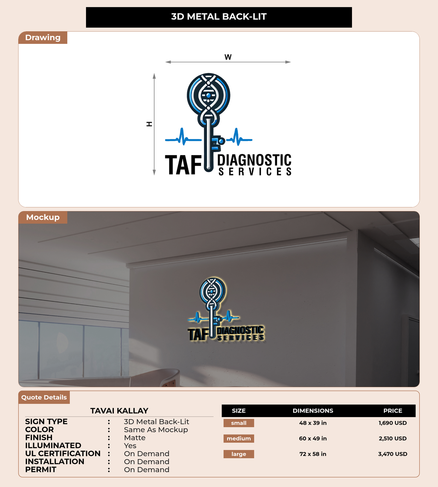 CUSTOM MOCKUP SIGN FOR Tavai Kallay