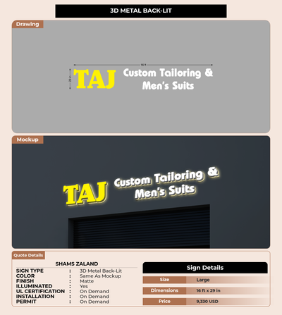 CUSTOM MOCKUP SIGN FOR Shams zaland