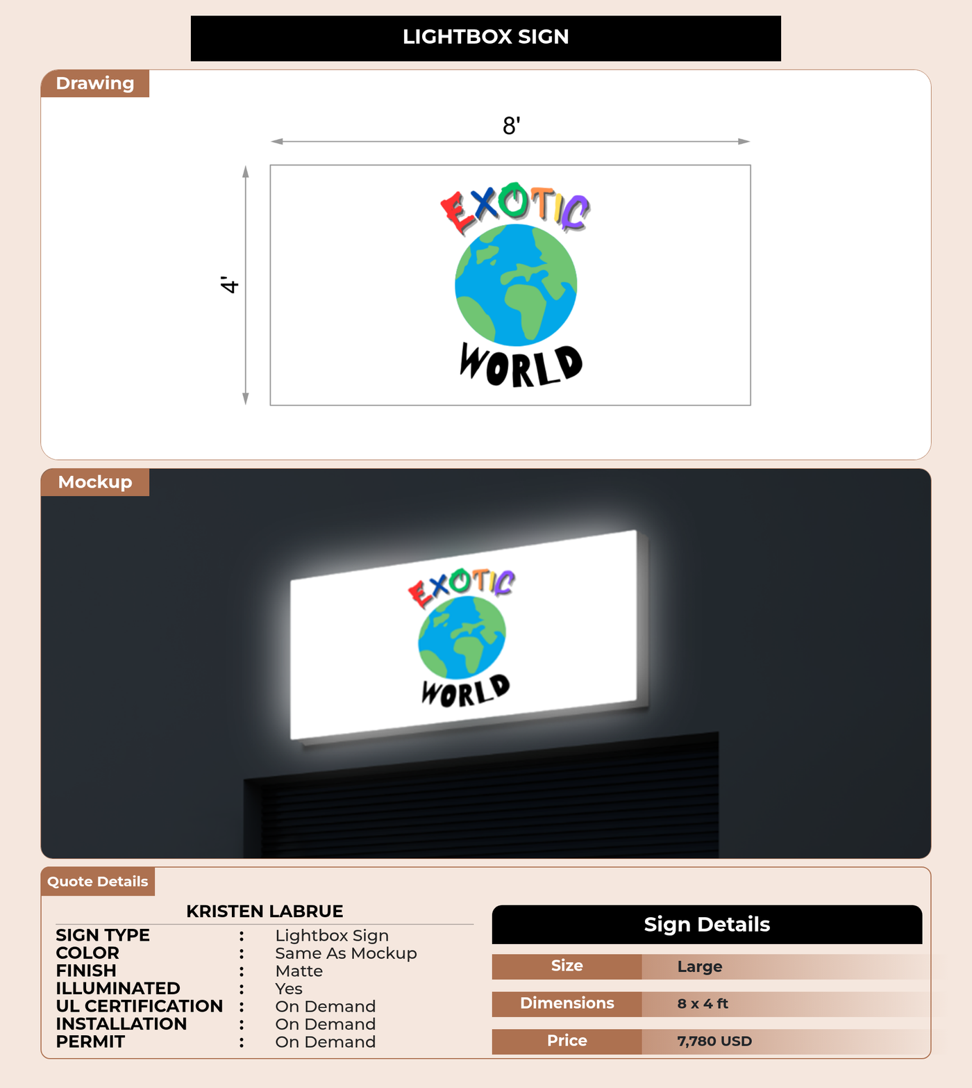 CUSTOM MOCKUP SIGN FOR Kristen LaBrue