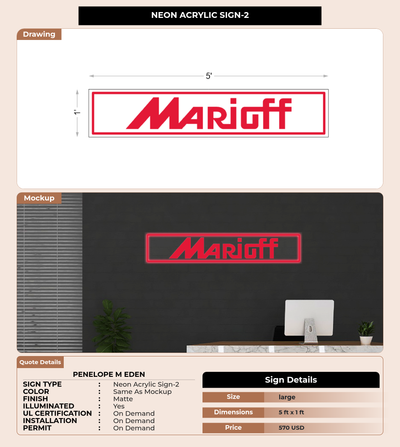 CUSTOM MOCKUP SIGN FOR Penelope M Eden