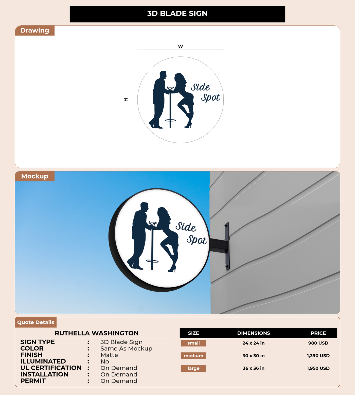 CUSTOM MOCKUP SIGN FOR Ruthella Washington