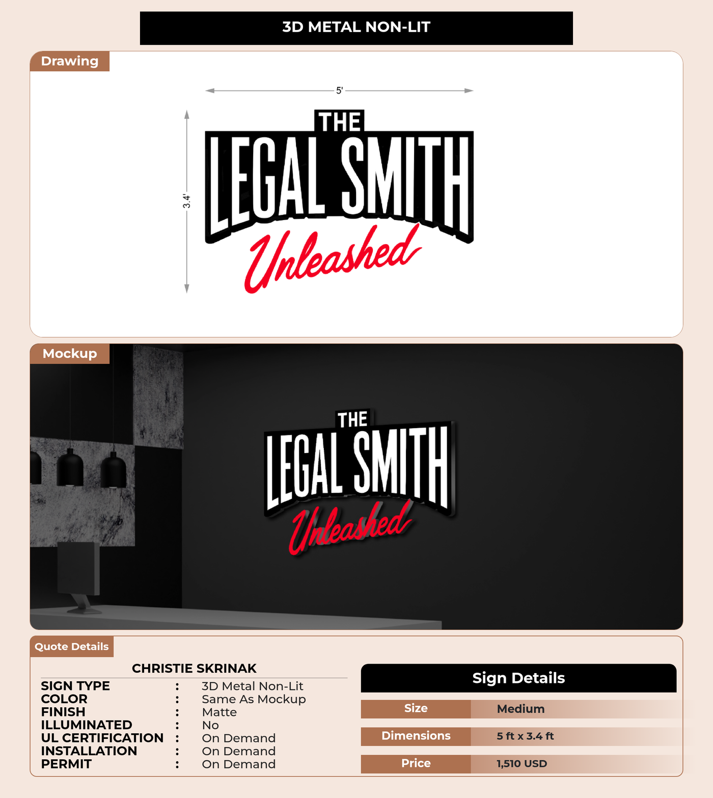 CUSTOM MOCKUP SIGN FOR Christie Skrinak