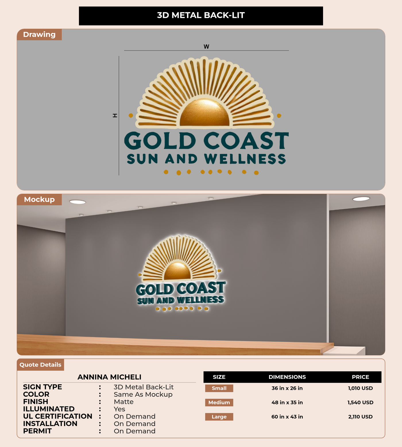 CUSTOM MOCKUP SIGN FOR Annina Micheli