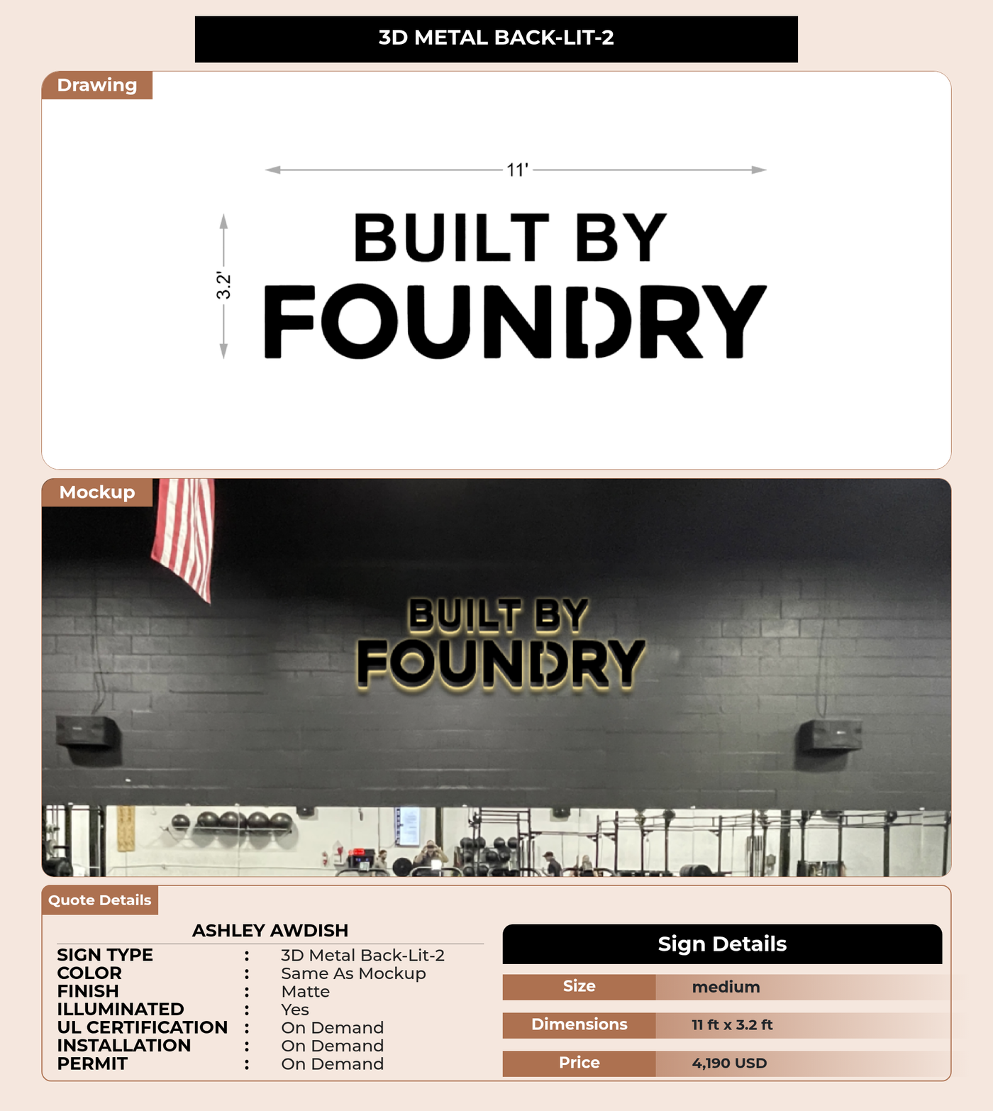 CUSTOM MOCKUP SIGN FOR Ashley Awdish