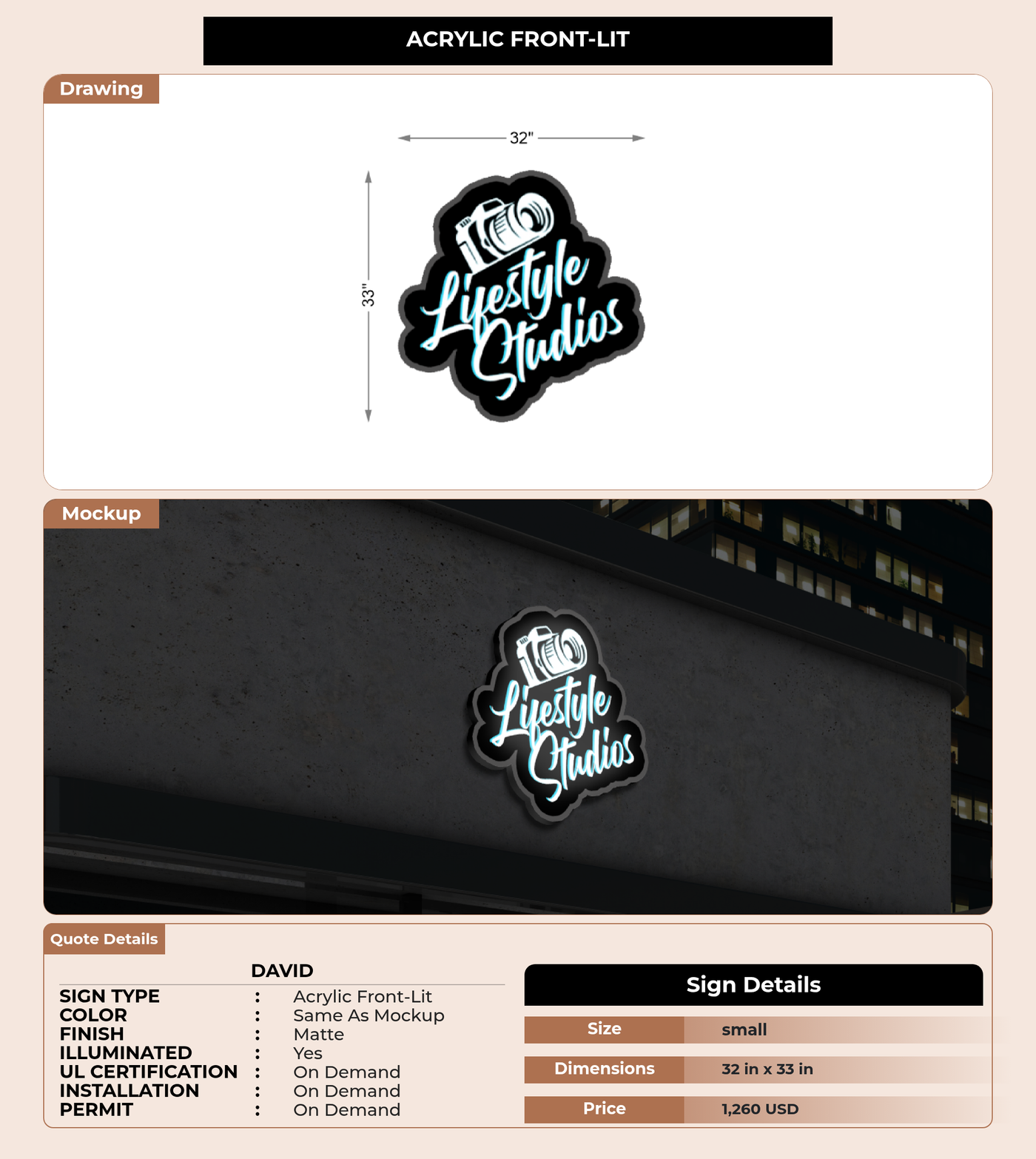 CUSTOM MOCKUP SIGN FOR David