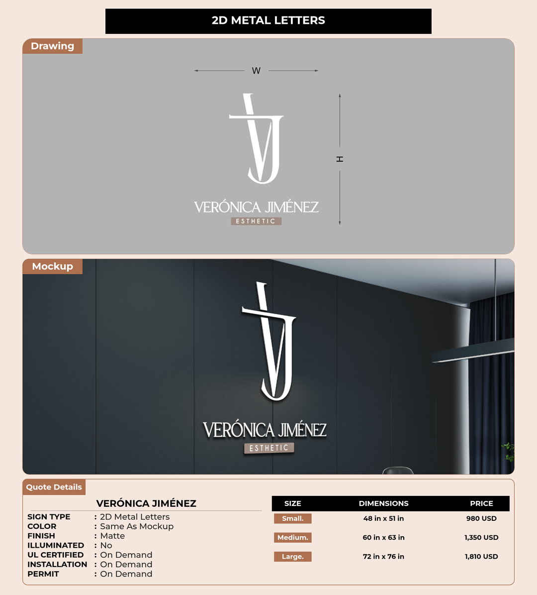 CUSTOM MOCKUP SIGN FOR Verónica Jiménez