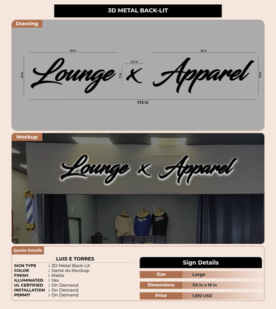CUSTOM MOCKUP SIGN FOR Luis E Torres