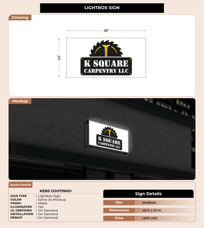 CUSTOM MOCKUP SIGN FOR Kebs Coutinho
