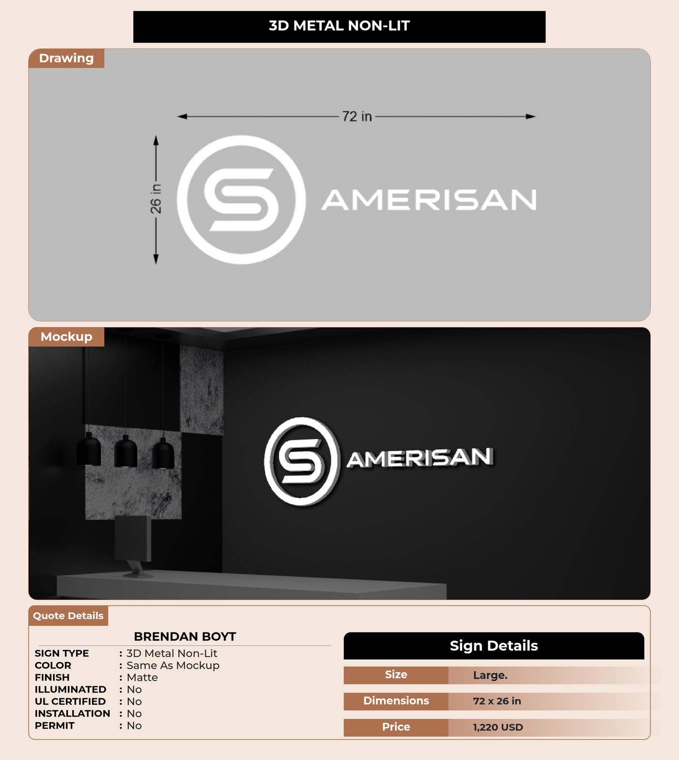 CUSTOM MOCKUP SIGN FOR Brendan Boyt