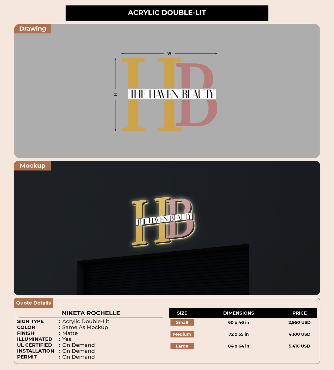 CUSTOM MOCKUP SIGN FOR Niketa Rochelle