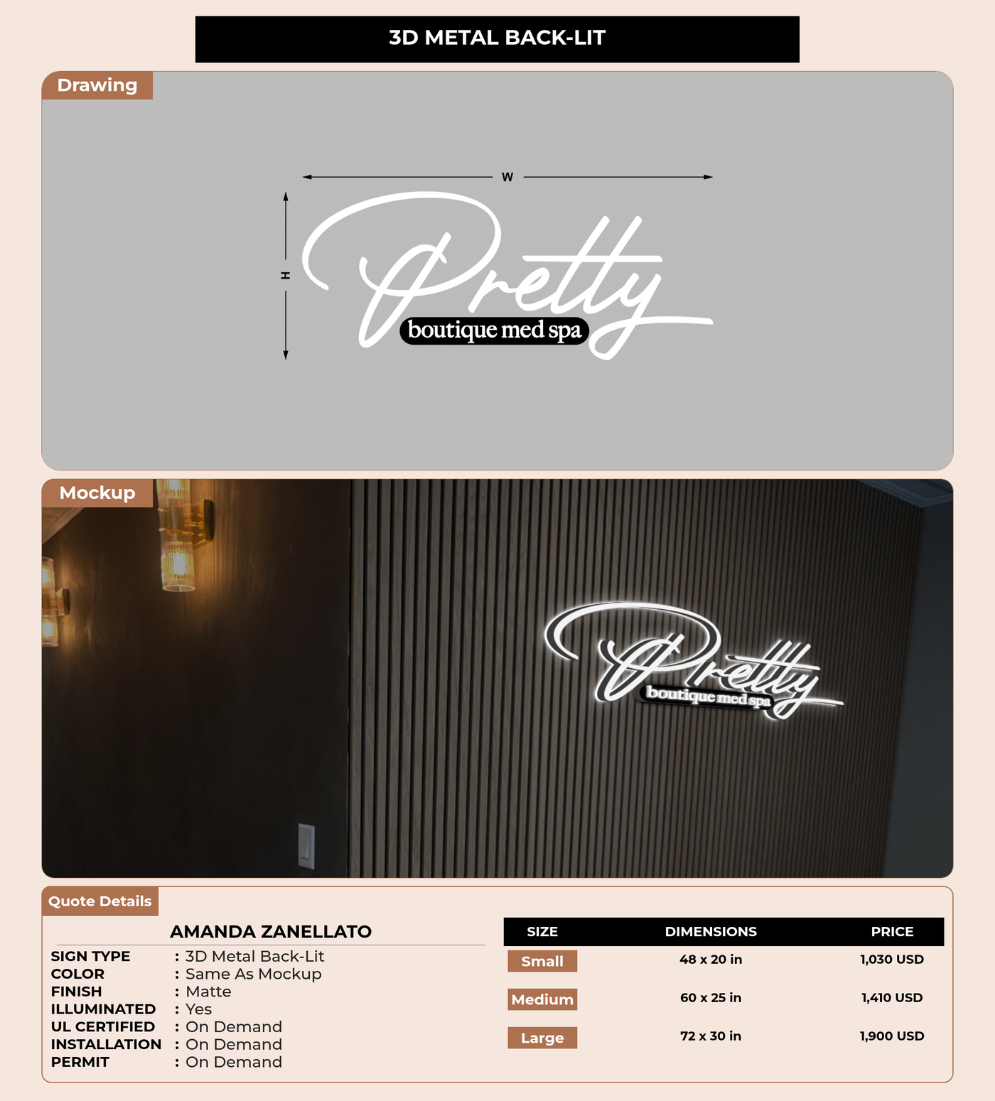 CUSTOM MOCKUP SIGN FOR Amanda Zanellato
