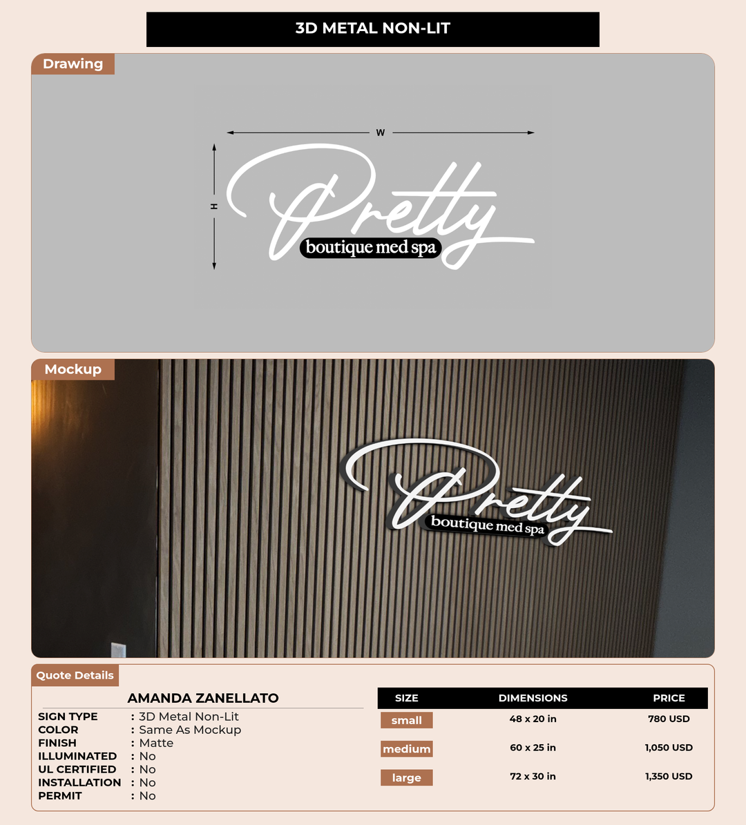 CUSTOM MOCKUP SIGN FOR Amanda Zanellato