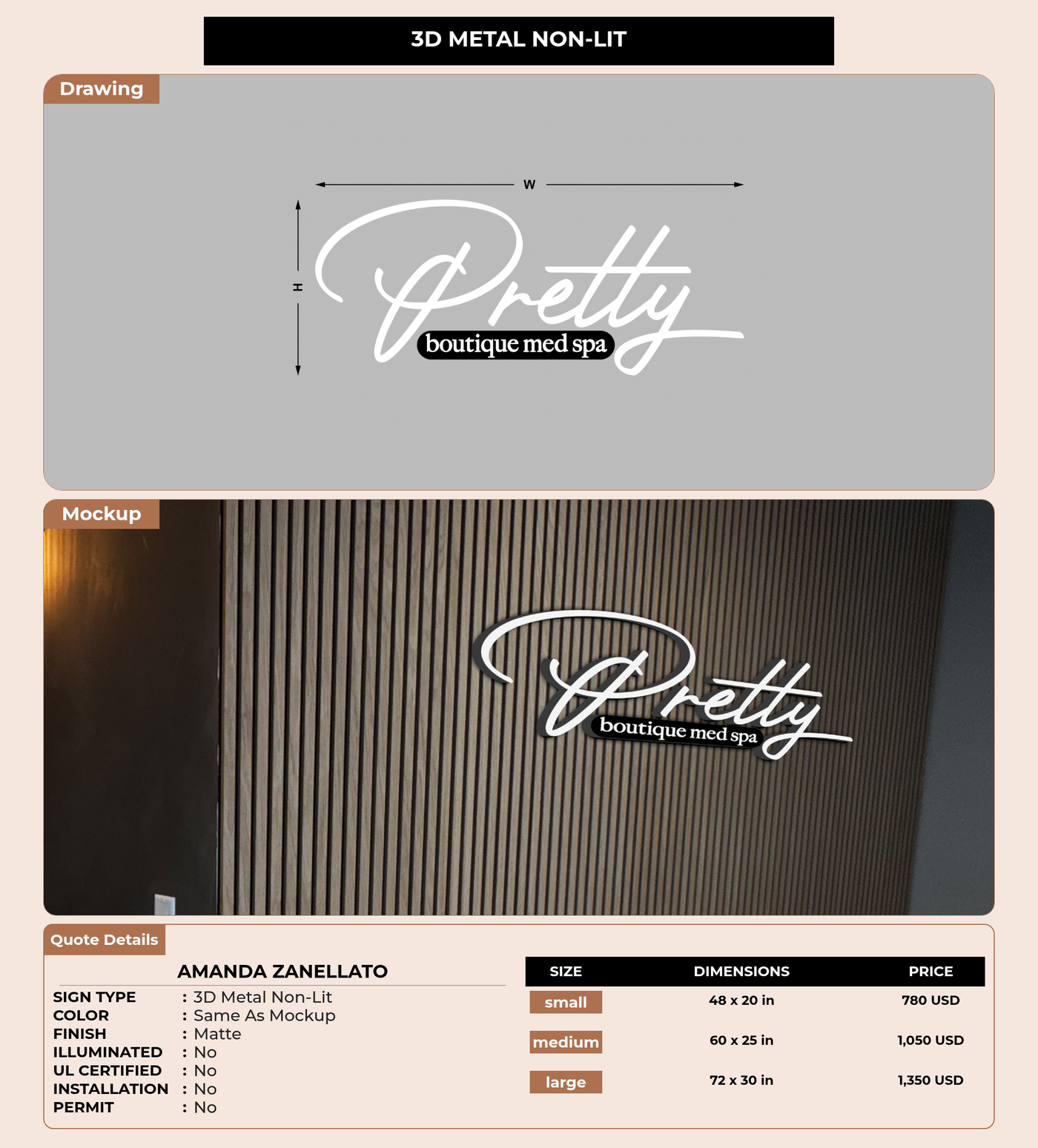 CUSTOM MOCKUP SIGN FOR Amanda Zanellato