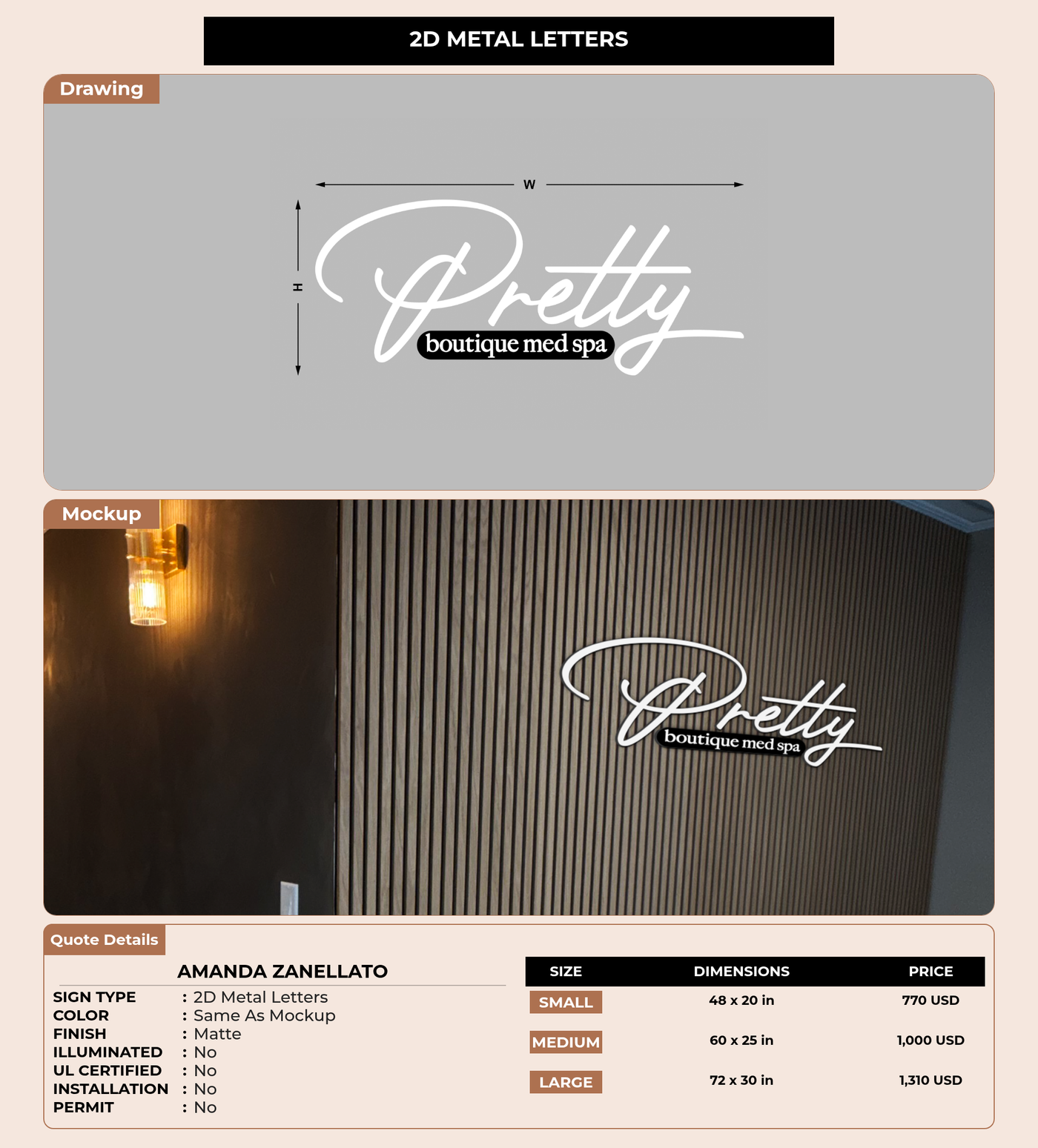 CUSTOM MOCKUP SIGN FOR Amanda Zanellato