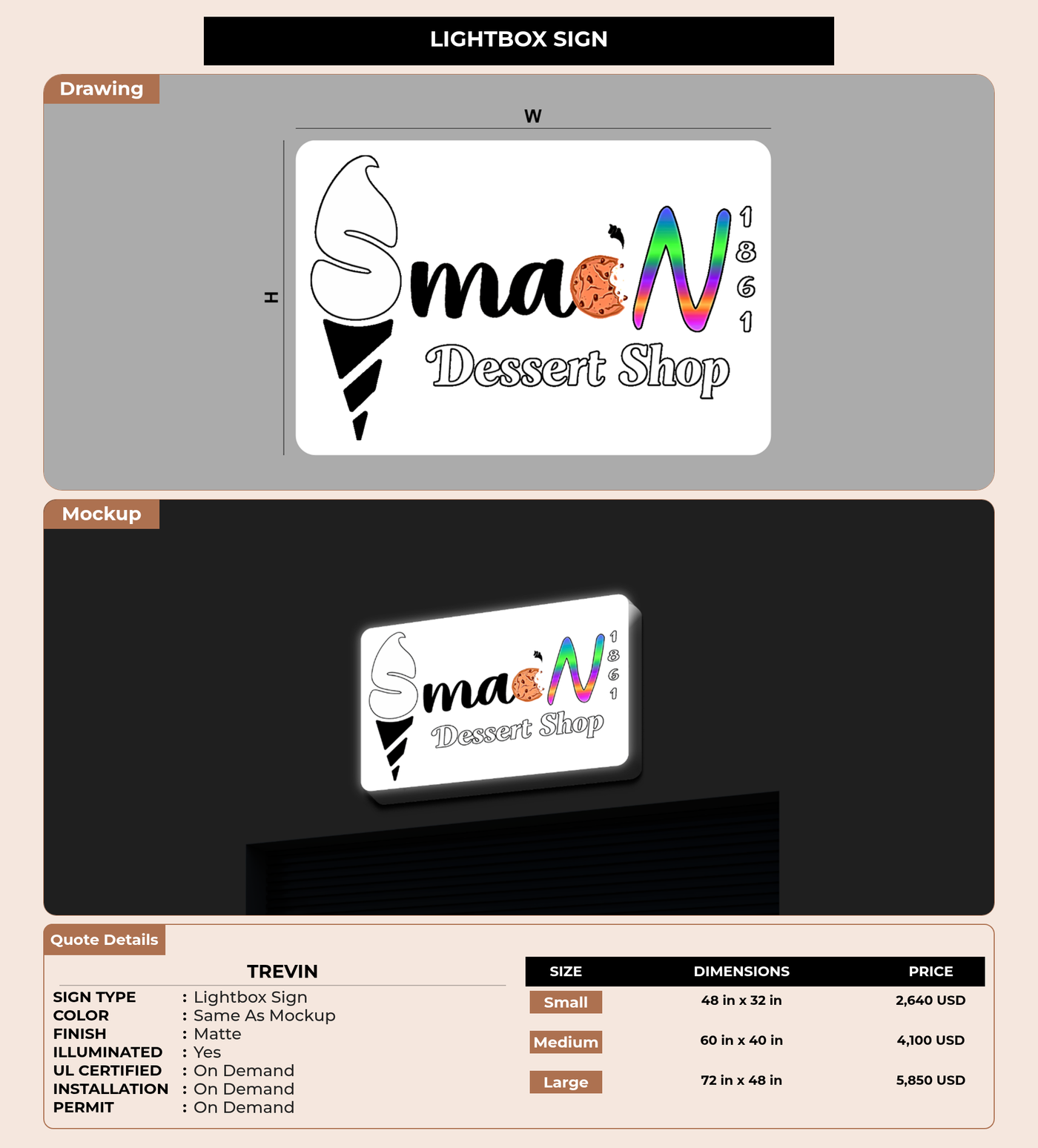 CUSTOM MOCKUP SIGN FOR Trevin