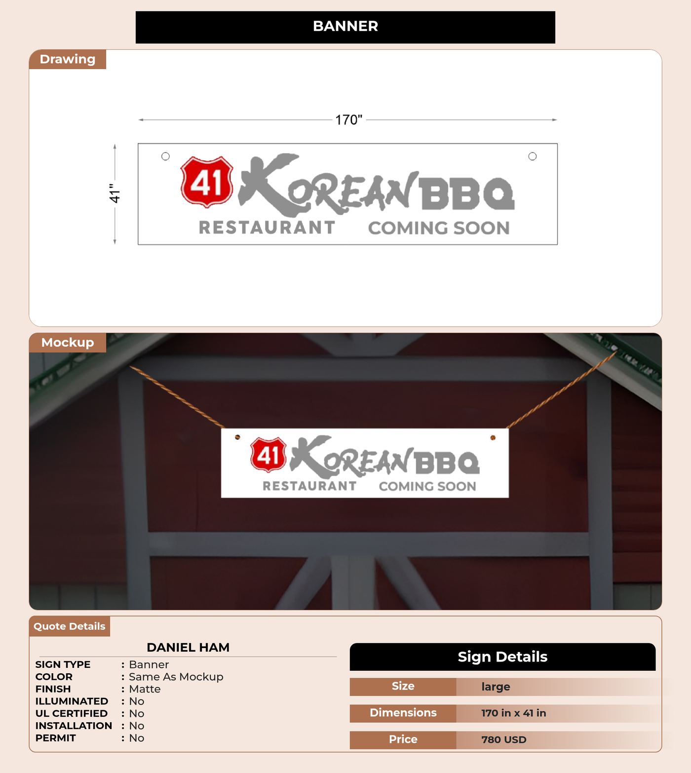 CUSTOM MOCKUP SIGN FOR Daniel Ham