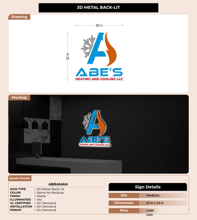 CUSTOM MOCKUP SIGN FOR Abraham