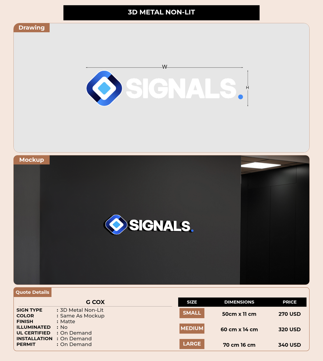 CUSTOM MOCKUP SIGN FOR g cox