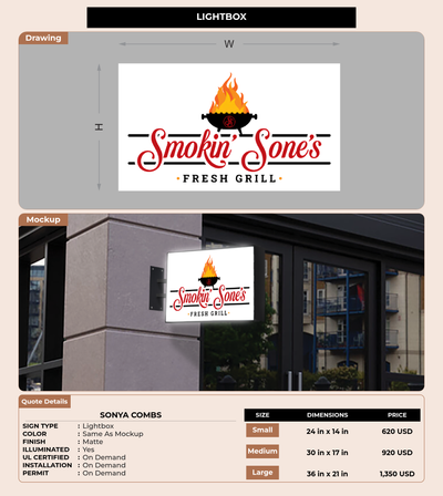CUSTOM MOCKUP SIGN FOR Sonya Combs