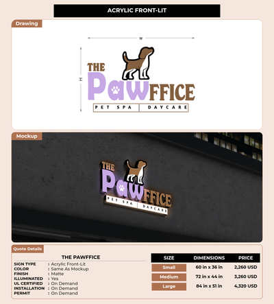 CUSTOM MOCKUP SIGN FOR The Pawffice