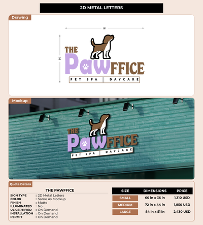 CUSTOM MOCKUP SIGN FOR The Pawffice