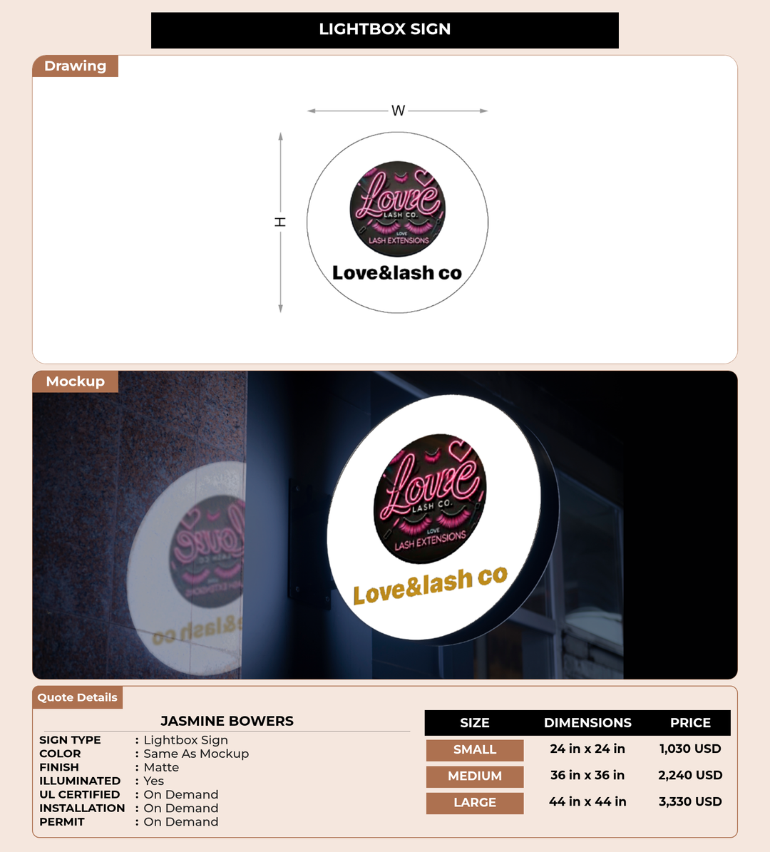 CUSTOM MOCKUP SIGN FOR Jasmine Bowers