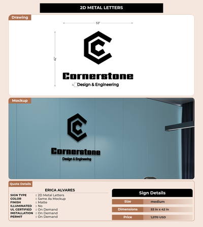 CUSTOM MOCKUP SIGN FOR Erica Alvares
