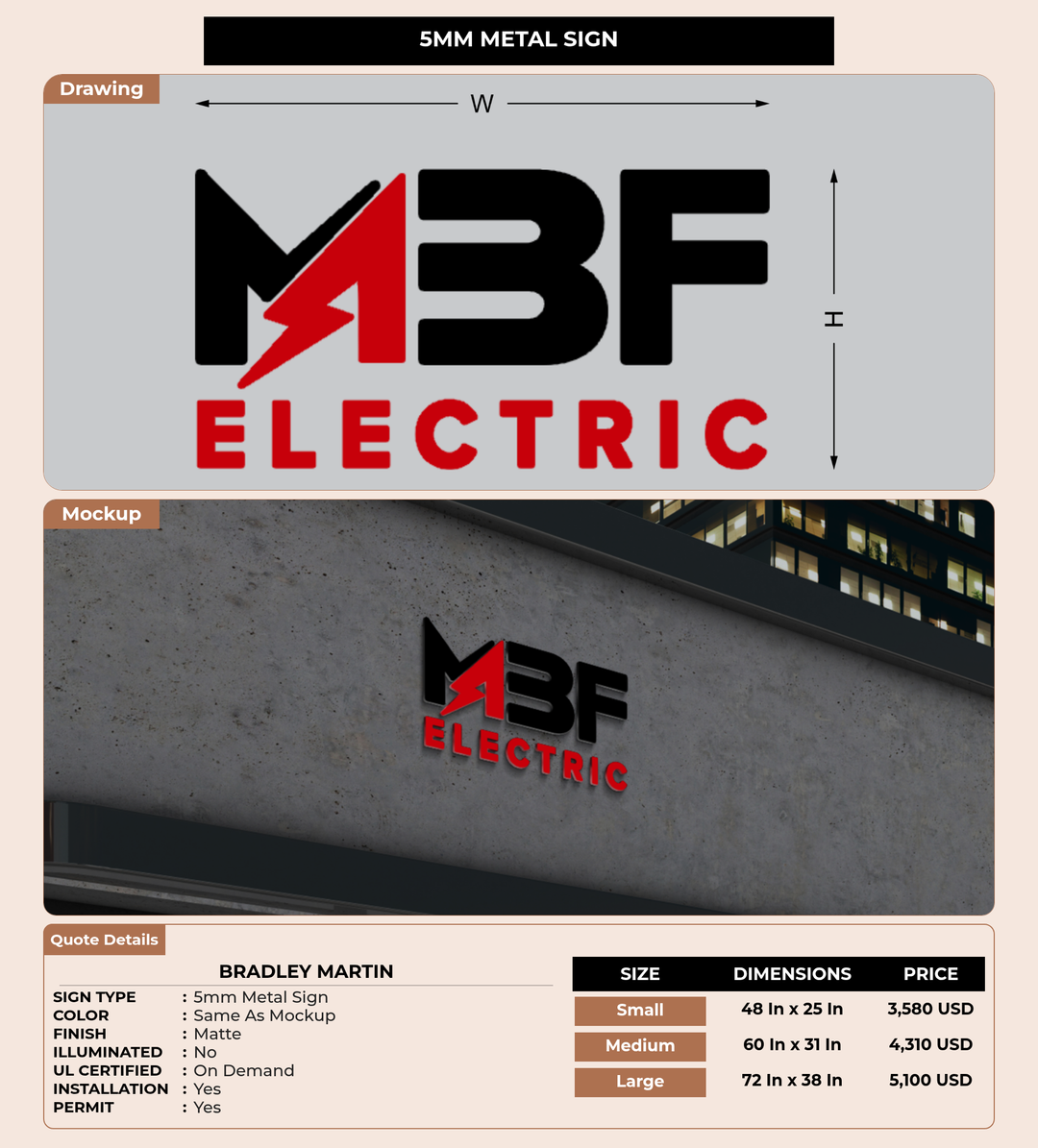 CUSTOM MOCKUP SIGN FOR Bradley Martin