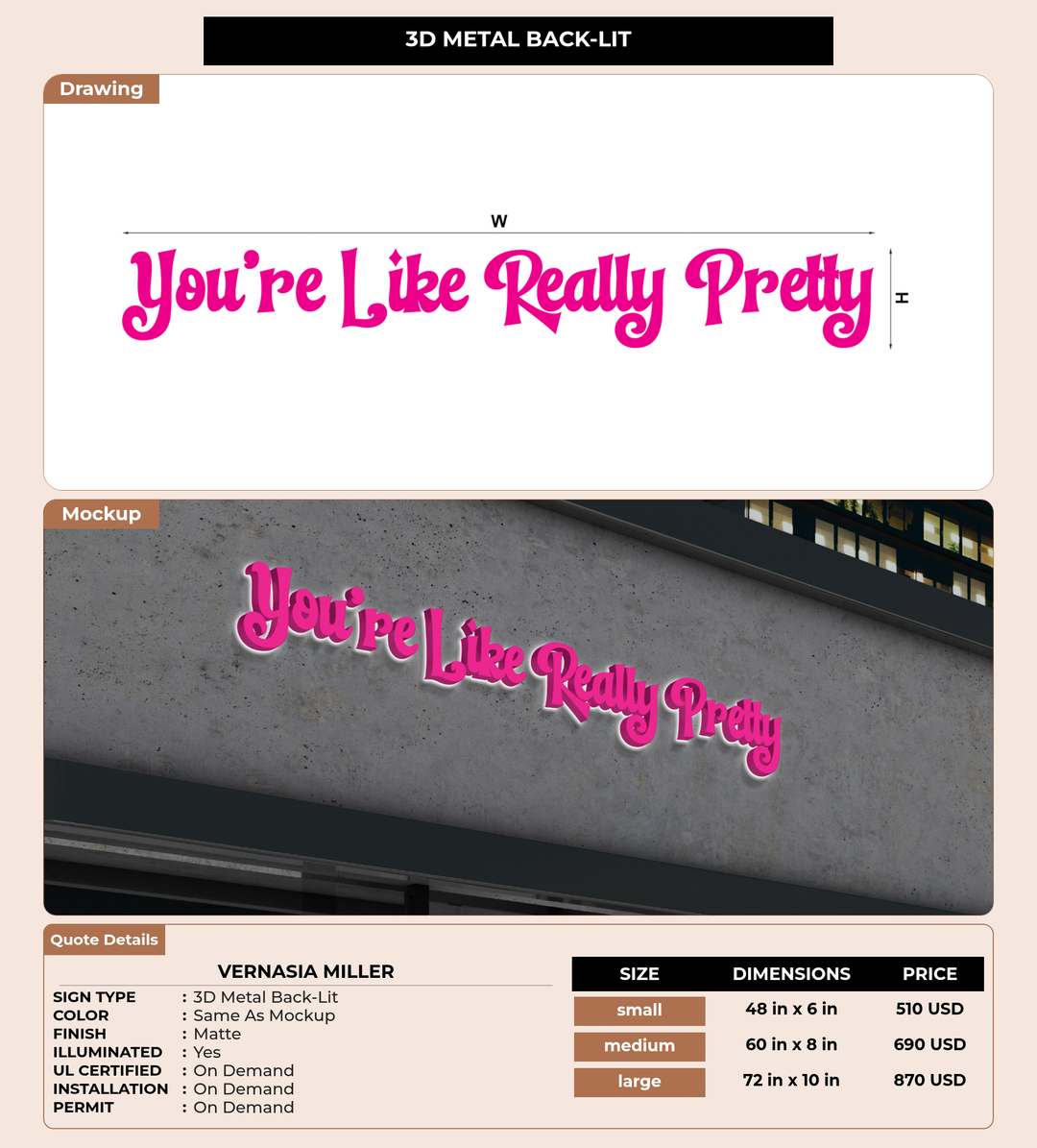 CUSTOM MOCKUP SIGN FOR Vernasia Miller