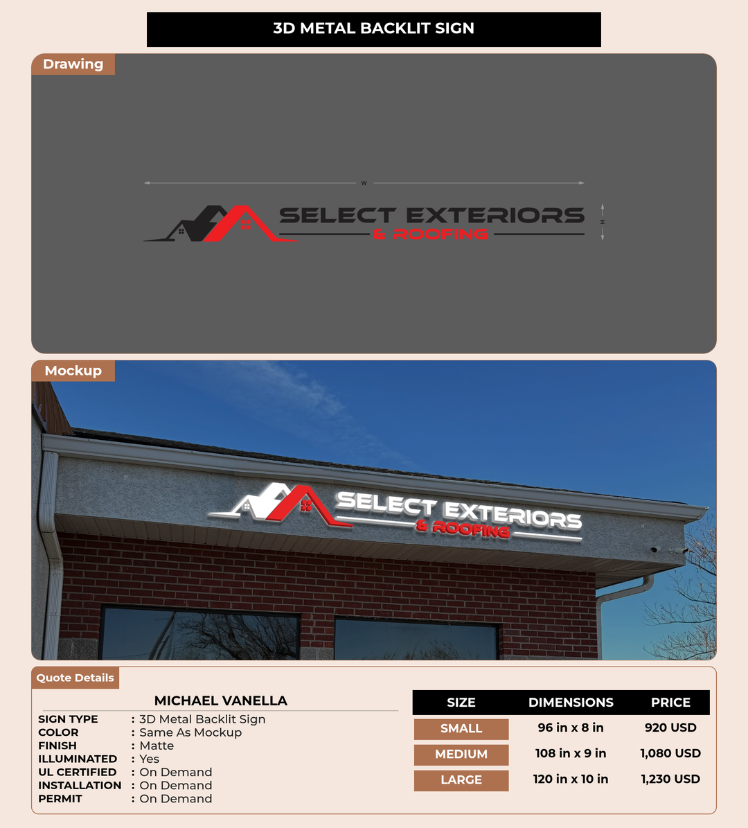 CUSTOM MOCKUP SIGN FOR Michael Vanella