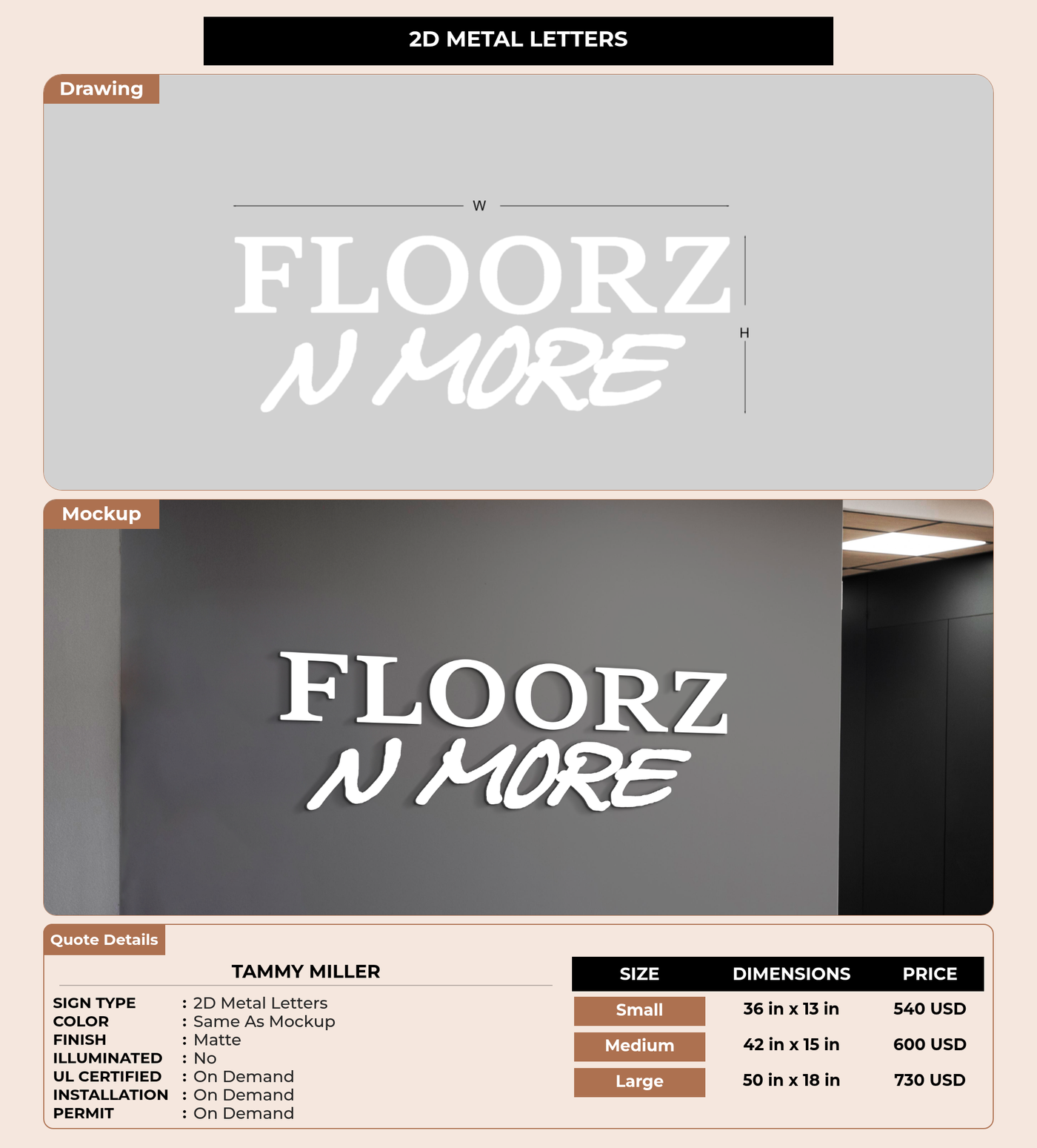 CUSTOM MOCKUP SIGN FOR Tammy Miller