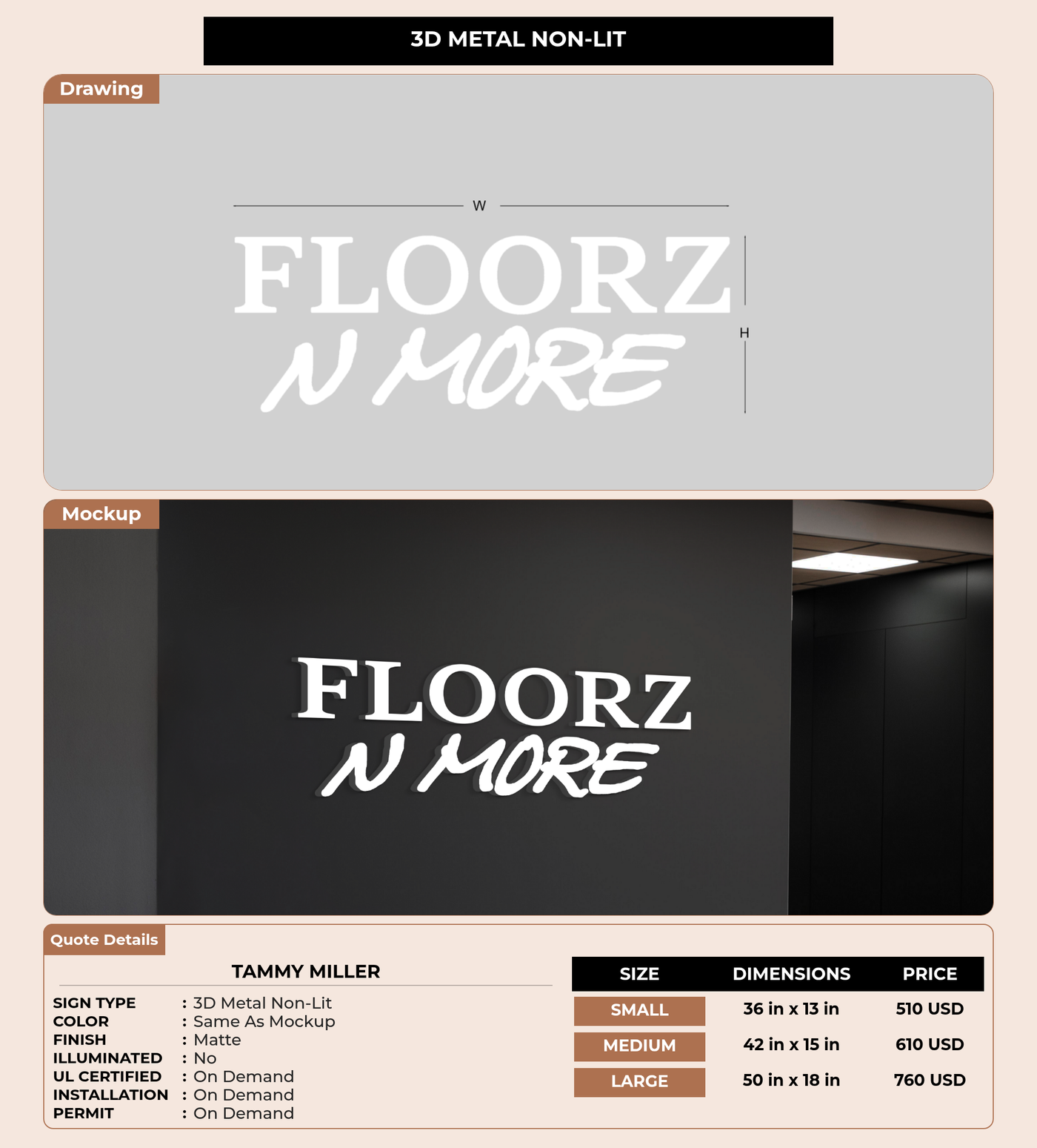CUSTOM MOCKUP SIGN FOR Tammy Miller