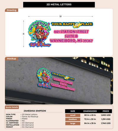 CUSTOM MOCKUP SIGN FOR Jameshia Simpson