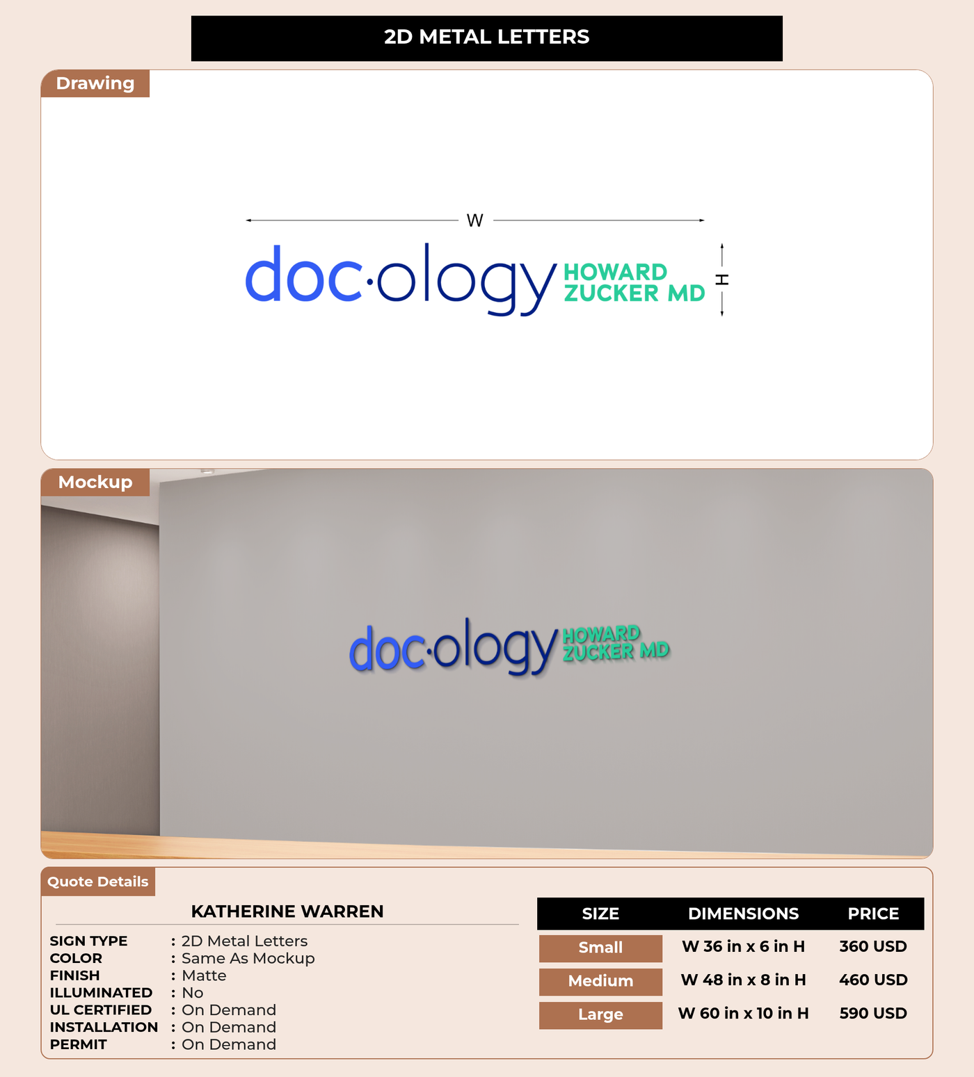 CUSTOM MOCKUP SIGN FOR Katherine Warren