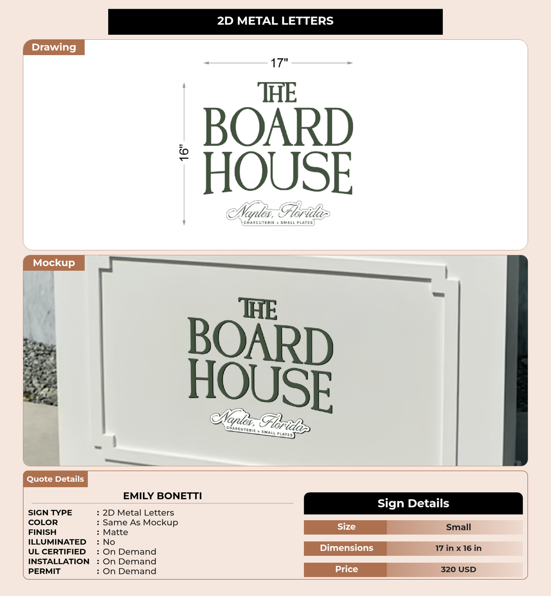 CUSTOM MOCKUP SIGN FOR emily bonetti
