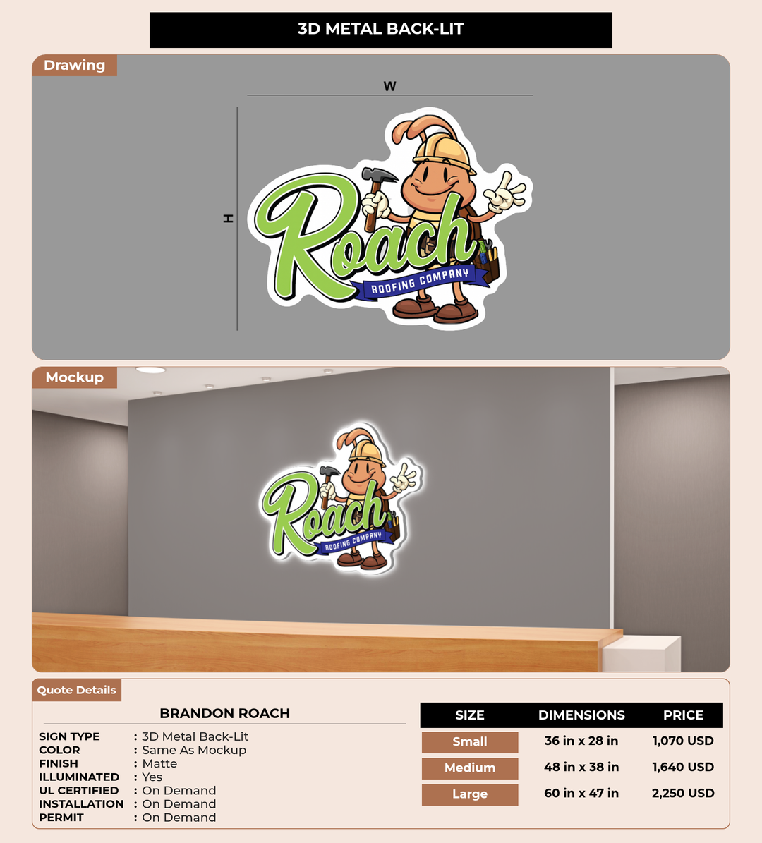 CUSTOM MOCKUP SIGN FOR Brandon Roach