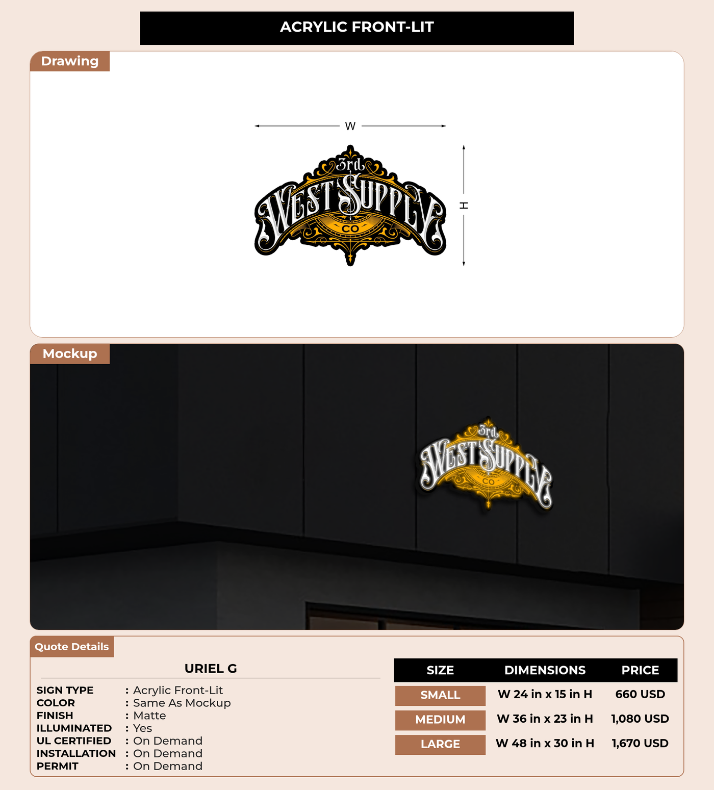 CUSTOM MOCKUP SIGN FOR Uriel G