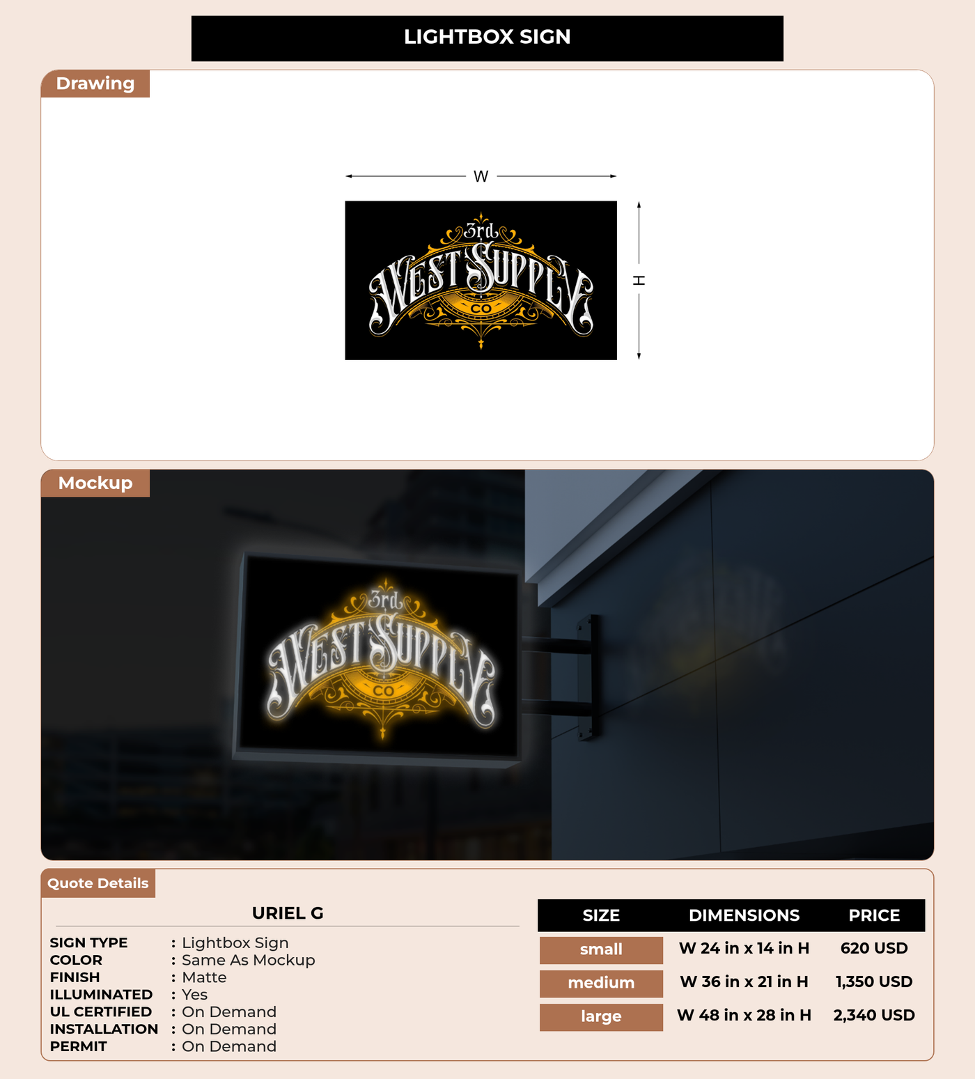 CUSTOM MOCKUP SIGN FOR Uriel G